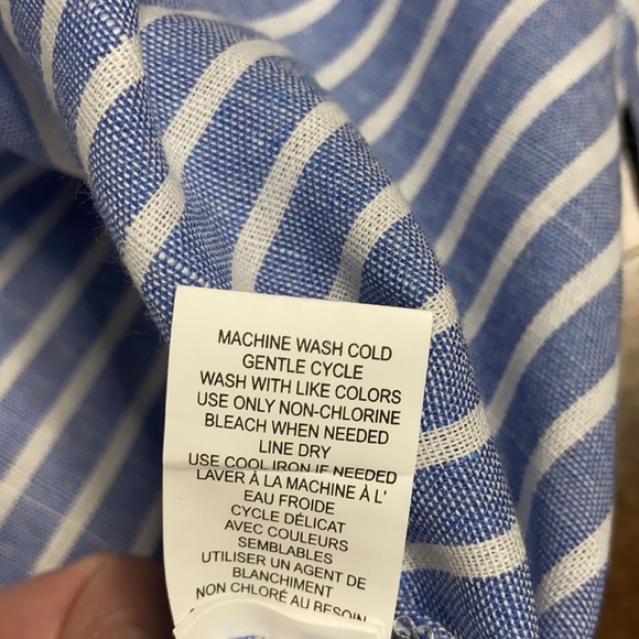 NWOT 100% Cotton Stripe Tank Smocked Dress with Tie Up Shoulder Straps - Picture 7 of 10